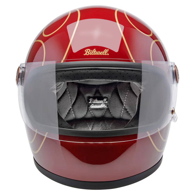 หมวกกันน็อค BILTWELL GRINGO S GLOSS GARNET RED FLAMES