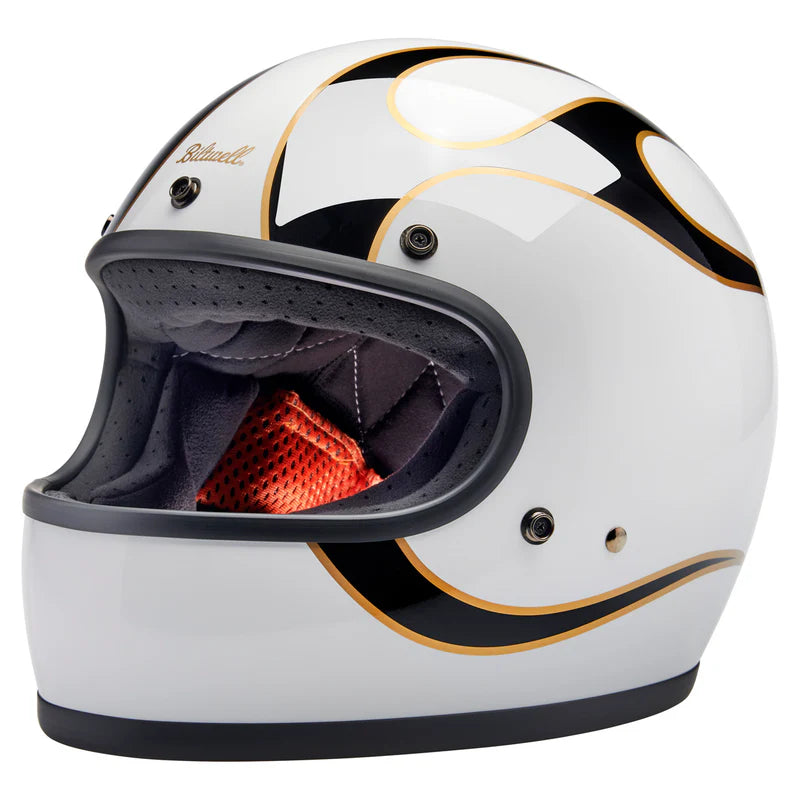 BILTWELL GRINGO GLOSS WHITE BLACK FLAMES