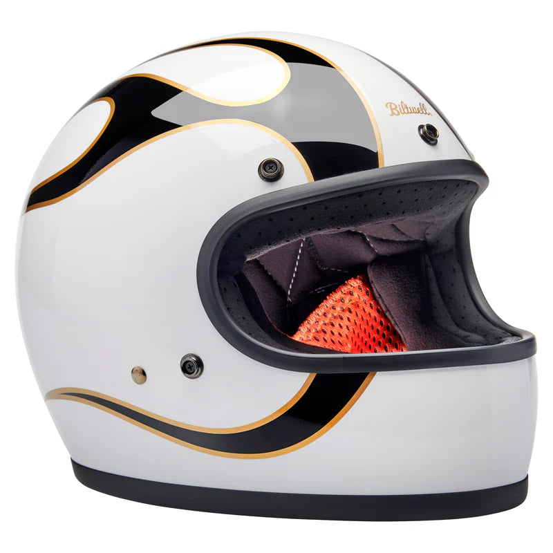 BILTWELL GRINGO GLOSS WHITE BLACK FLAMES