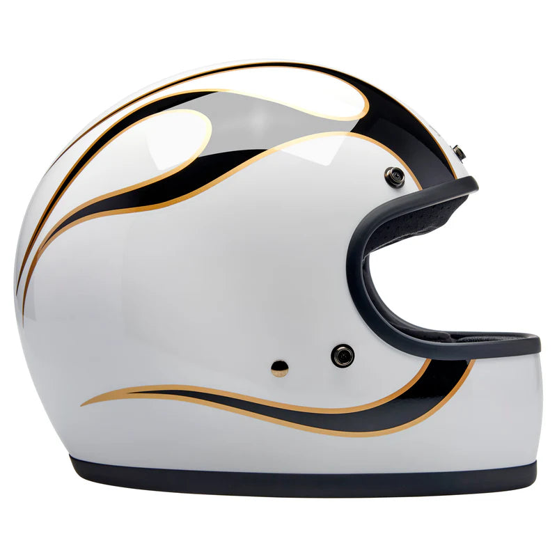 BILTWELL GRINGO GLOSS WHITE BLACK FLAMES