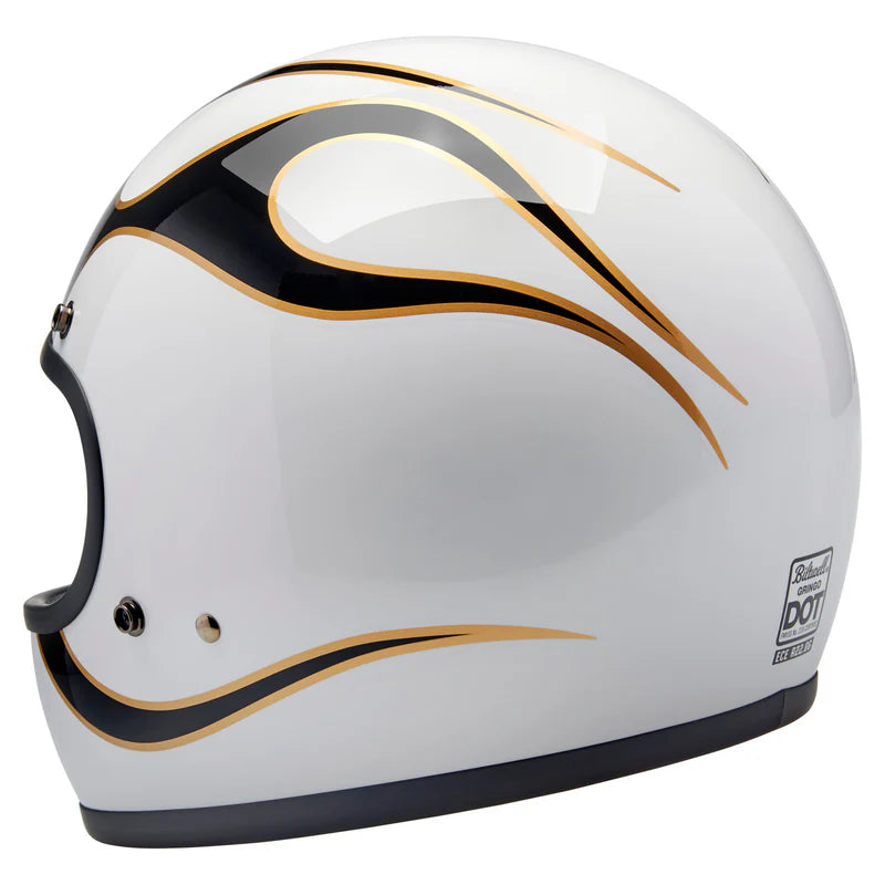 BILTWELL GRINGO GLOSS WHITE BLACK FLAMES
