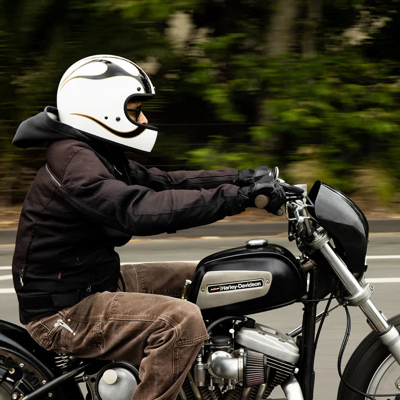 BILTWELL GRINGO GLOSS WHITE BLACK FLAMES