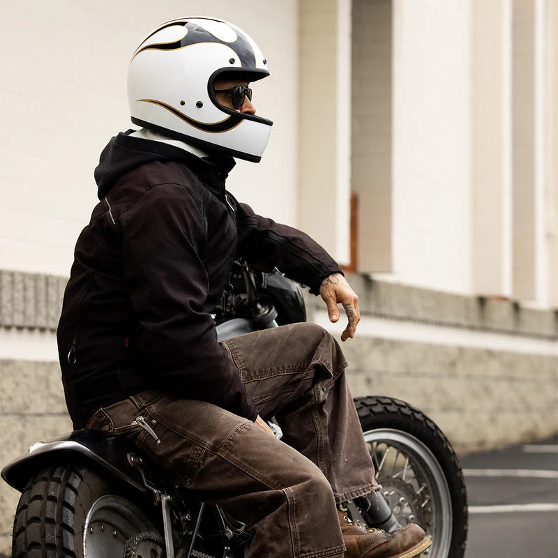 BILTWELL GRINGO GLOSS WHITE BLACK FLAMES