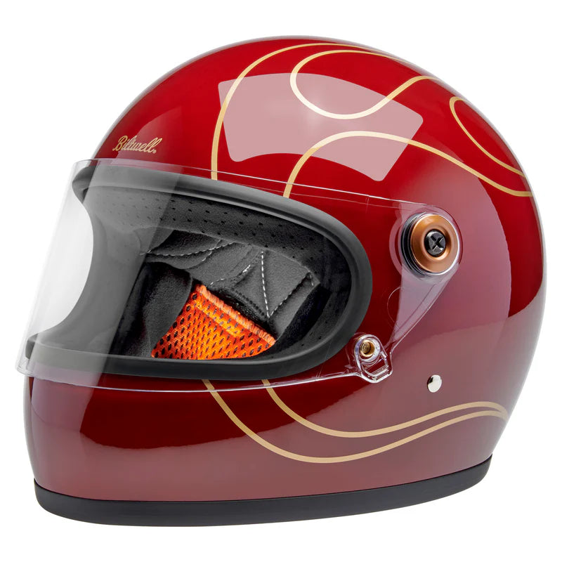 หมวกกันน็อค BILTWELL GRINGO S GLOSS GARNET RED FLAMES