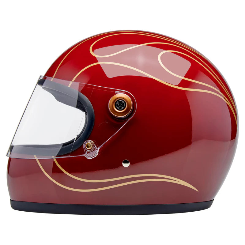 หมวกกันน็อค BILTWELL GRINGO S GLOSS GARNET RED FLAMES