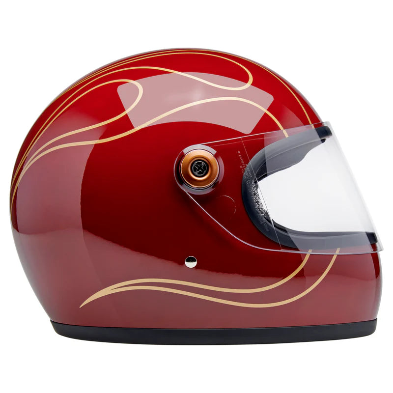 หมวกกันน็อค BILTWELL GRINGO S GLOSS GARNET RED FLAMES