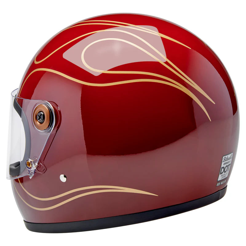 หมวกกันน็อค BILTWELL GRINGO S GLOSS GARNET RED FLAMES