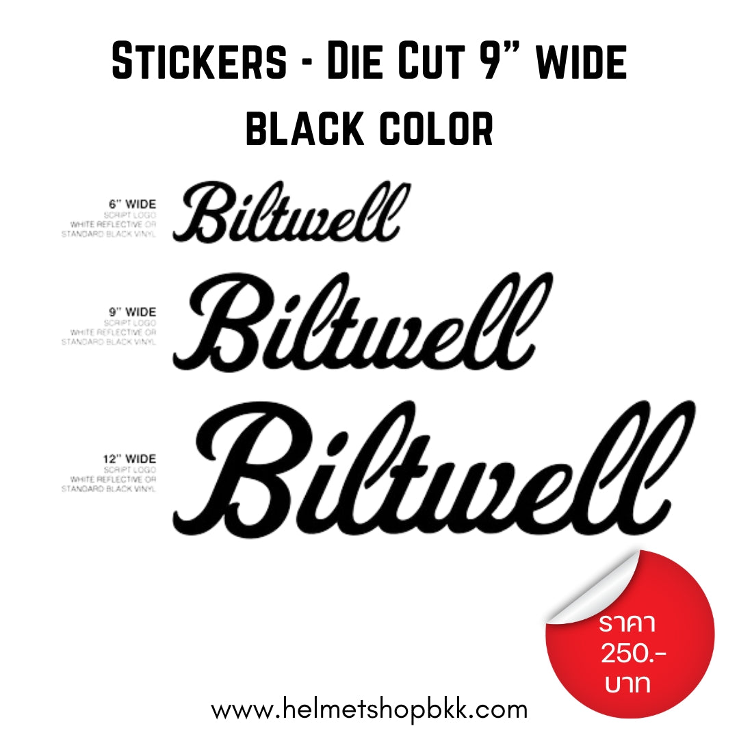 STICKERS BILTWELL- DIE CUT 9" WIDE BLACK COLOR