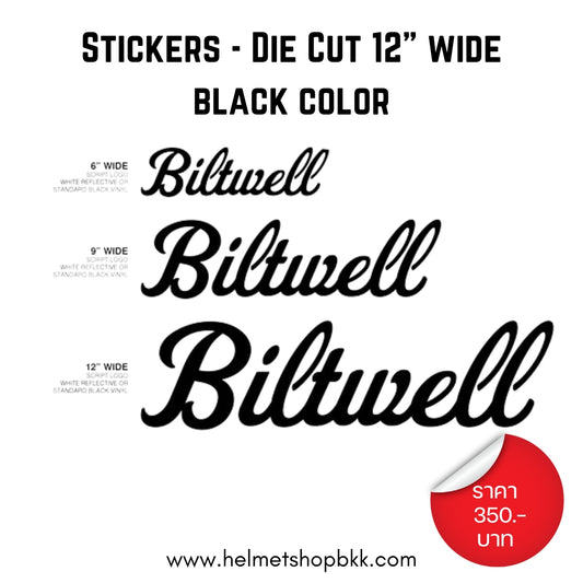 STICKERS BILTWELL- DIE CUT 12" WIDE BLACK COLOR
