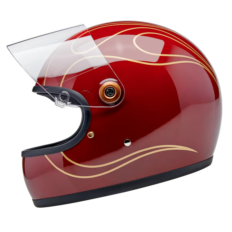 หมวกกันน็อค BILTWELL GRINGO S GLOSS GARNET RED FLAMES